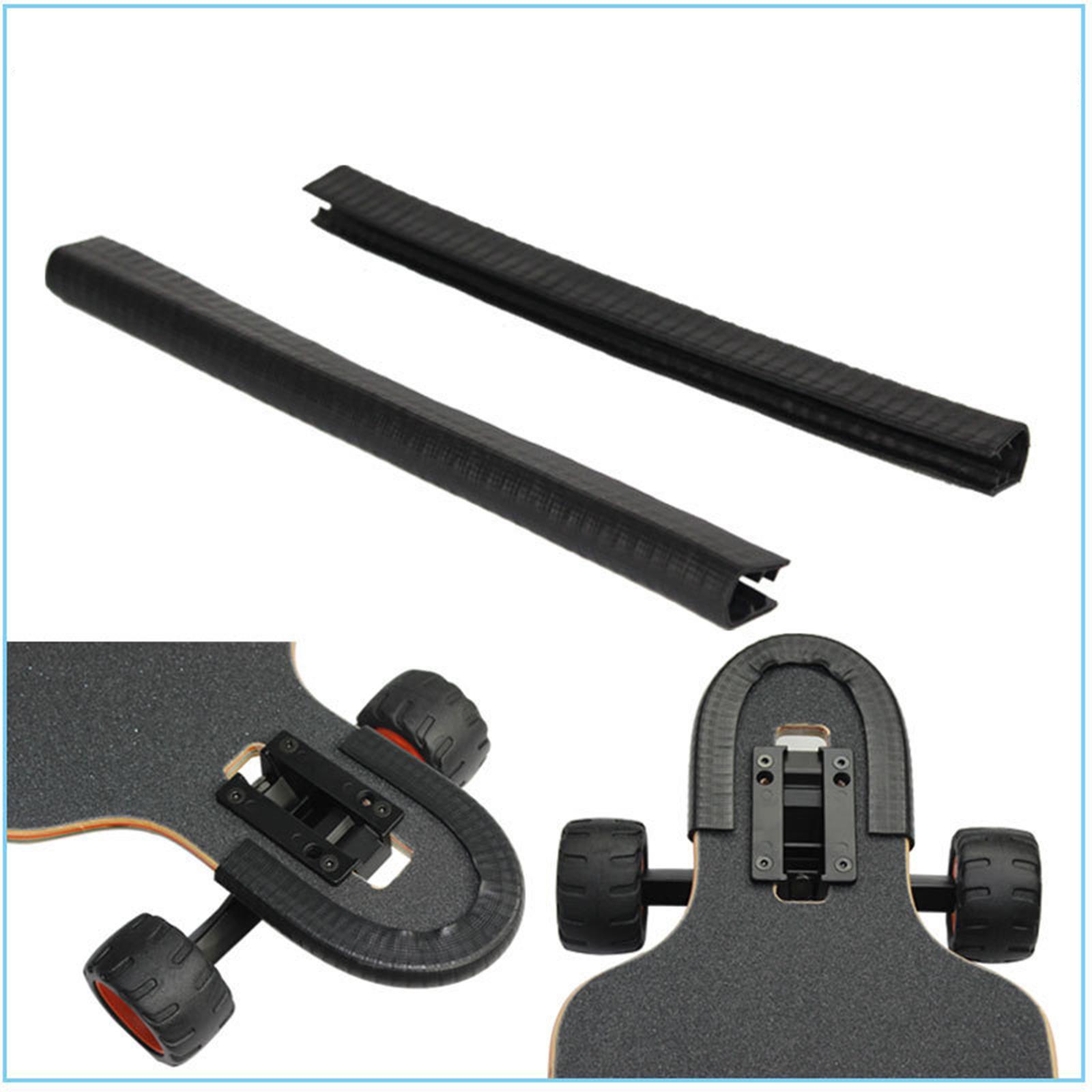 2 Pieces Skateboard Rubber Strip Durable Protector Shock Absorbing Crash Strip Easy to Install Fashion for Longboard Beginners Kids Youth