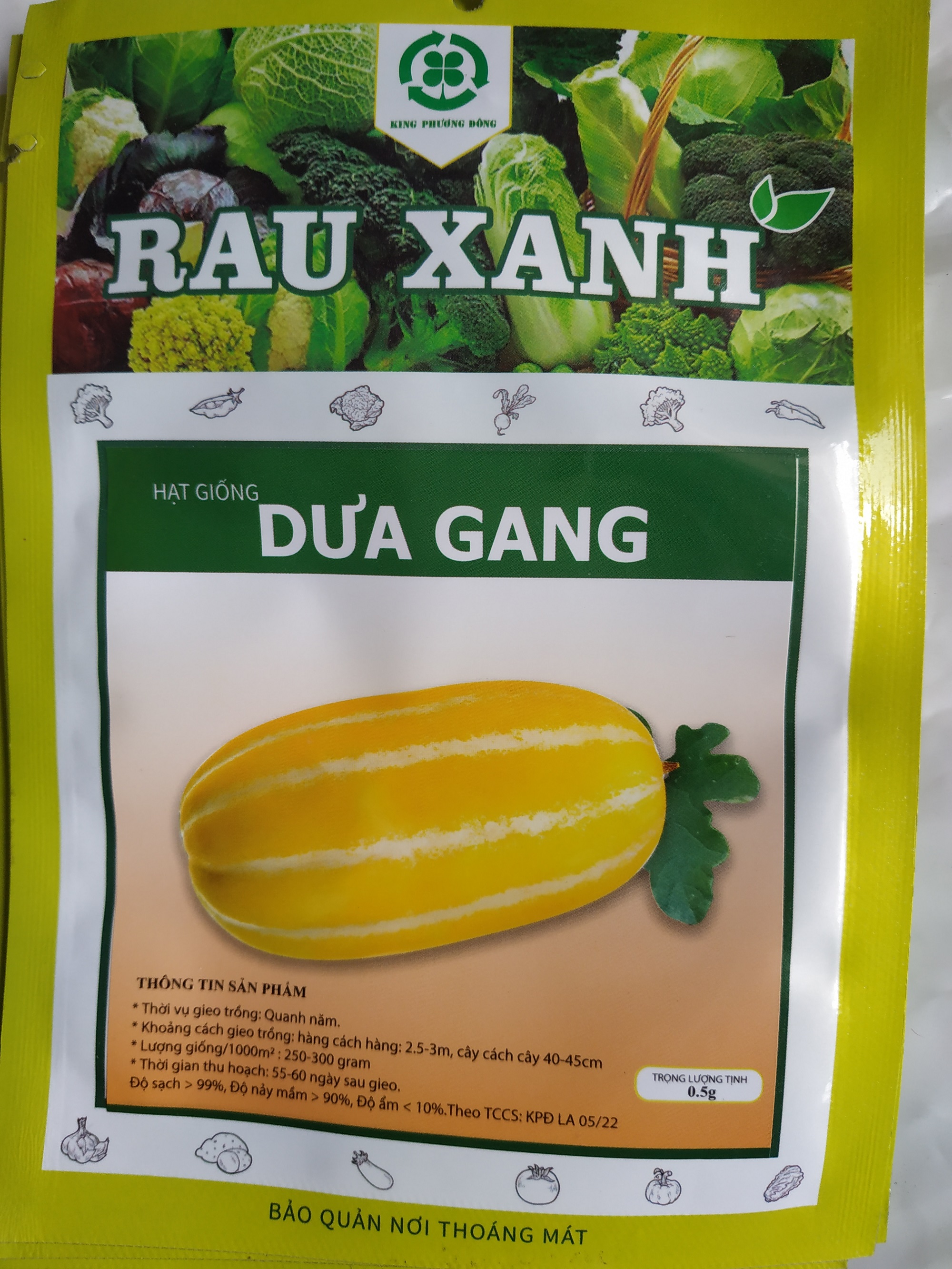 Combo 5 gói Hạt giống DƯA GANG - gói 0.5gram