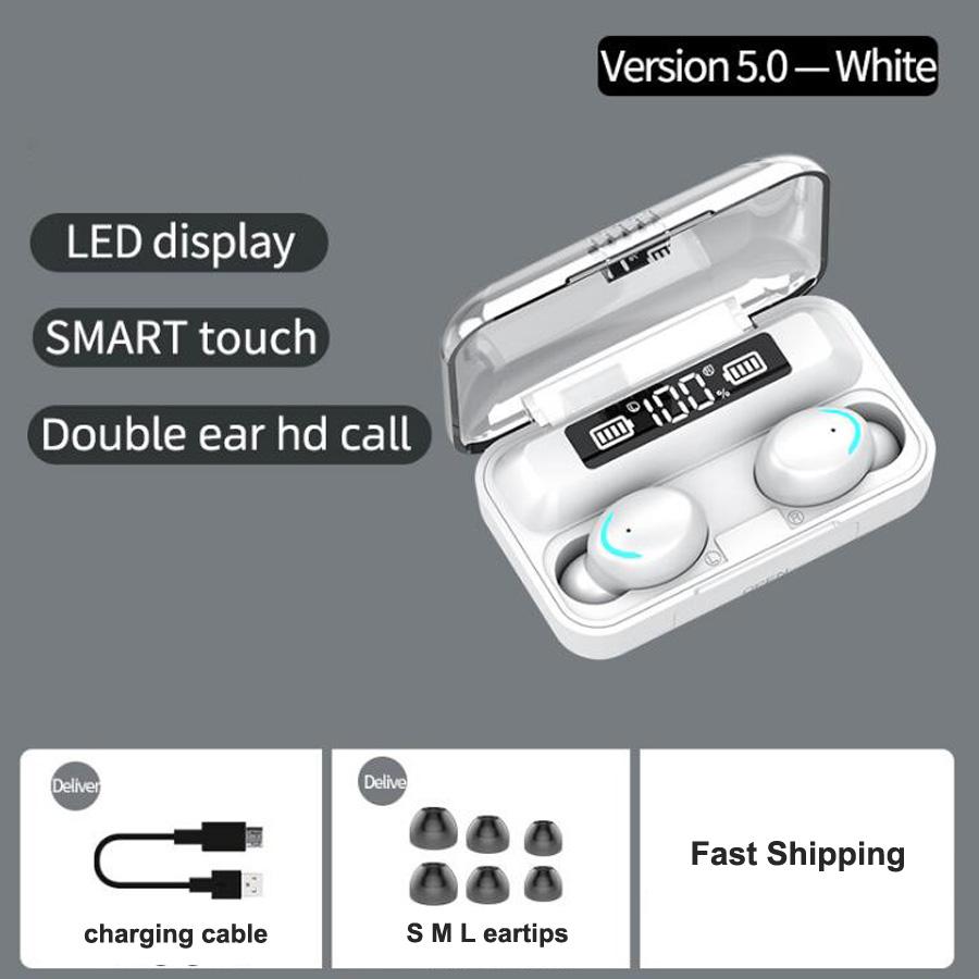 TWS Tai Nghe Nhét Tai Không Dây Bluetooth 5.0 9D Bass Stereo Chống Nước Tai Nghe Nhét Tai Nghe Tai Nghe Có Micro Sạc