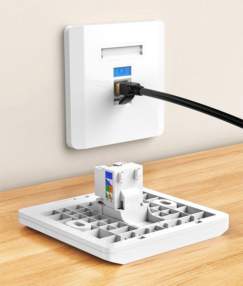 Ugreen UG80178NW143TK cat6 Hạt nhấn mạng màu trắng Jack modulator gigabit LAN Ethernet 8P8C RJ45 1000 Mbps 568A-B - HÀNG CHÍNH HÃNG