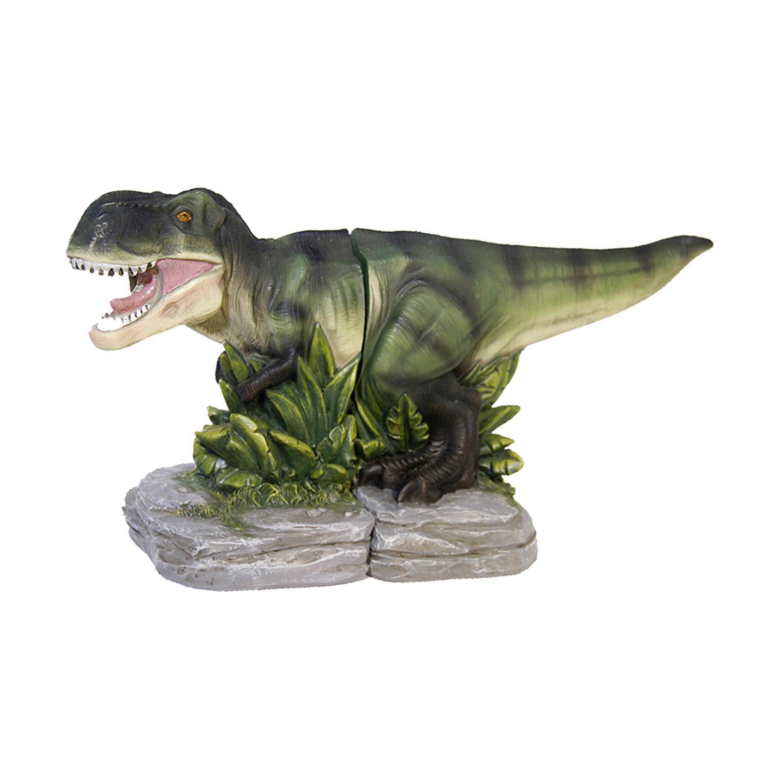Dinosaur Statue Bookend Figurine Animal Sculpture for Shelf Living Room