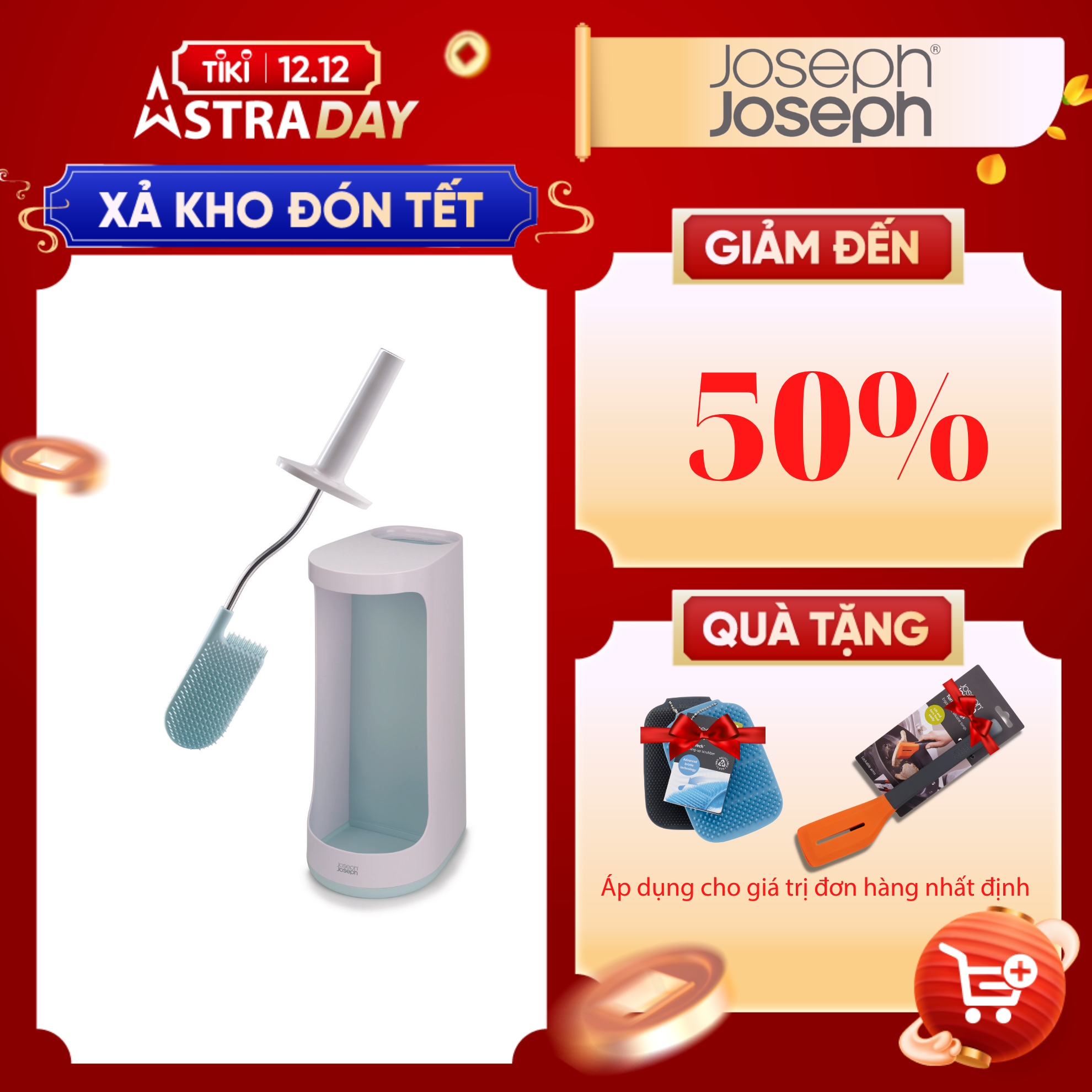 Cọ toilet silicon thông minh Joseph Joseph 705072 - Xám/Trắng