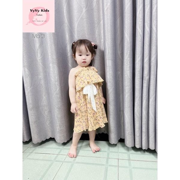   Đầm bé gái, váy bé gái hoa bẹt vai thời trang VyVy Kids Fashion