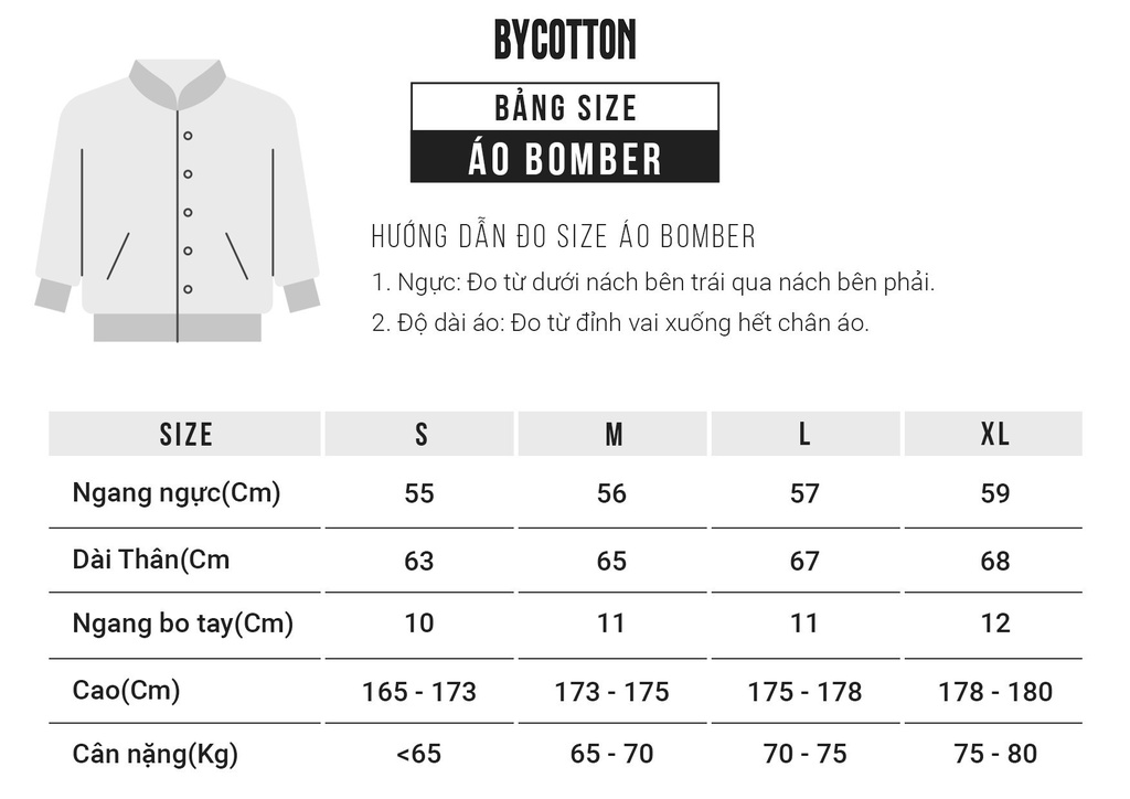 Áo Khoác Nam BY COTTON Jacket Bomber Dù Màu Đen