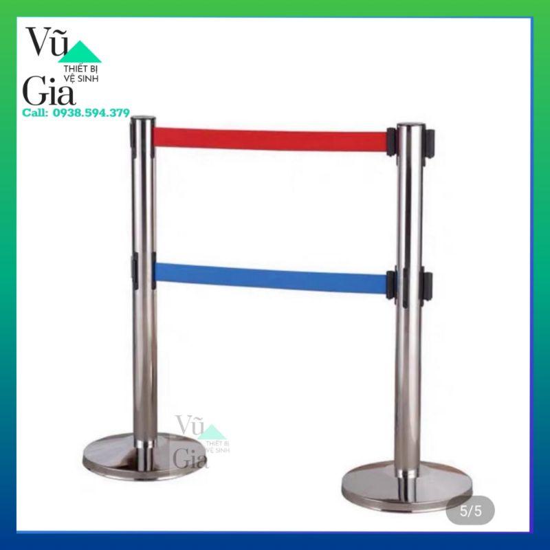 Cột Chắn Inox Hai Đầu Dây, Cột Chắn Phân Luồng, Cột Chắn Phân Cách Lối Đi