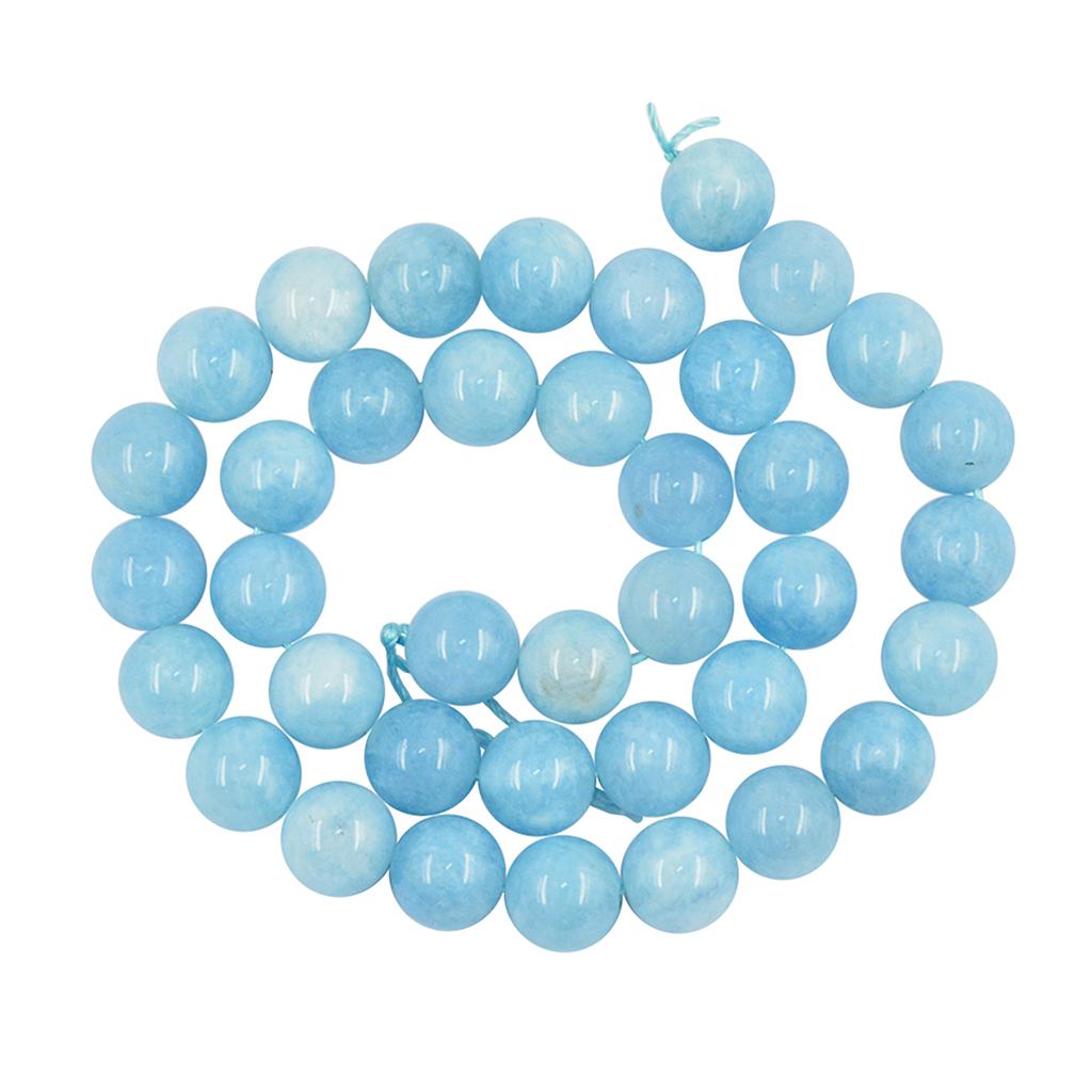 1 Strand of 15inch Natural Blue Jade Loose Gemstone Round Bead for Jewelry Making DIY Bracelets Necklaces Earring 6mm/8mm/10mm