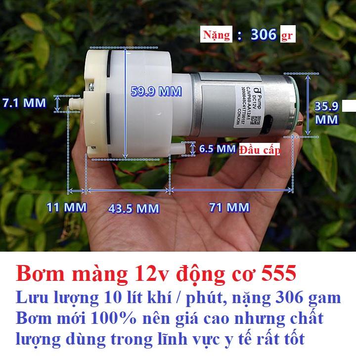 Bơm màng 12v Động cơ 555 - 10 lít khí / phút