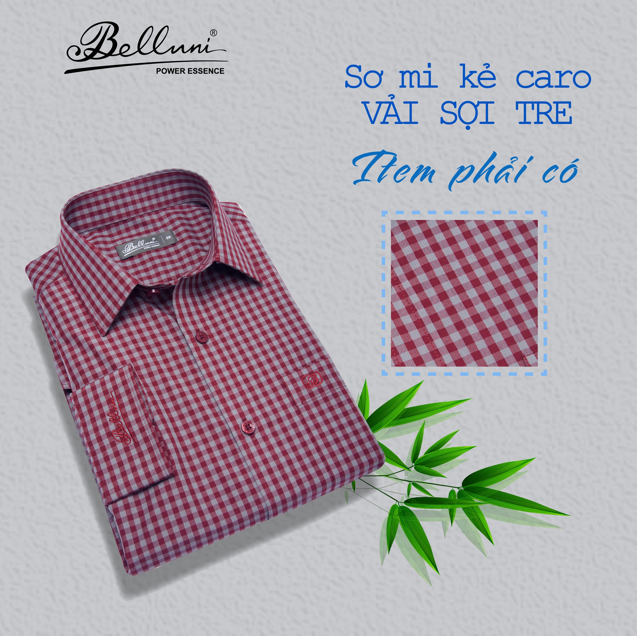 Áo Sơ mi nam dài tay Belluni chất Bamboo chống nhăn tự nhiên - ABD.BP.BE.155.O1