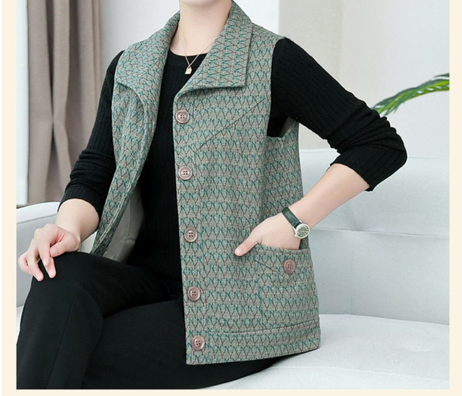 Áo Khoác Dạ Ghi Lê Cho Mẹ AD19 - Hàng Quảng Châu Cao Cấp