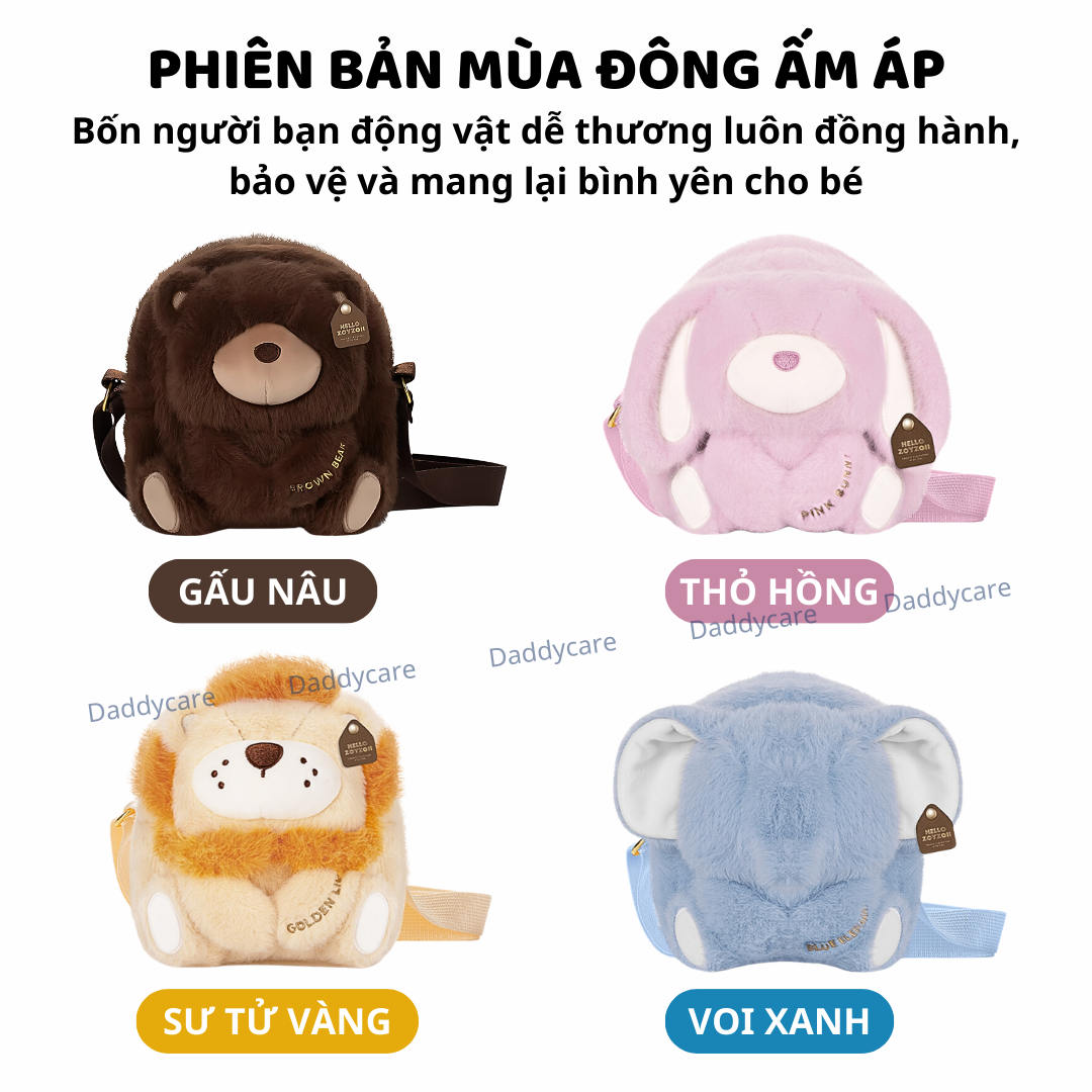 Túi đeo chéo gấu bông cho bé gái bé trai Zoyzoii B81 Kids Crosbody Bag