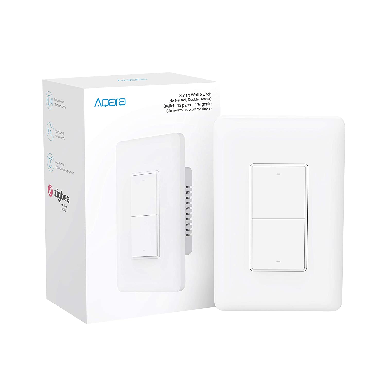 Công tắc chữ nhật gắn tường thông minh Aqara Smart Wall Switch chuẩn Mỹ - Không Dây Nguội