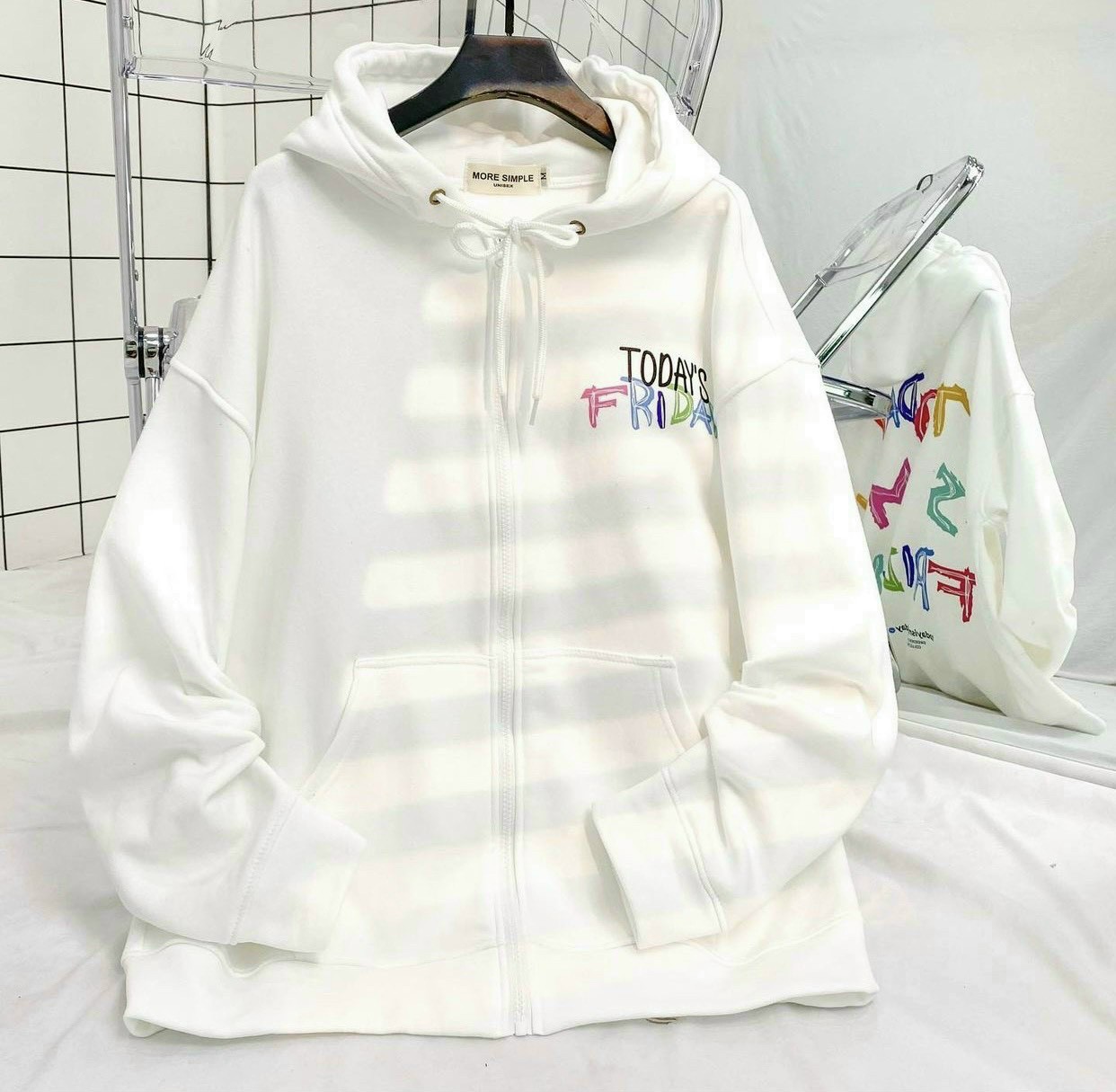 Áo Khoác Nỉ TODAY Í MY FRIDAY Nón Mũ 2 Lớp - FREESHIP Hoodie Phốí Túi Khóa Kéo Zip Form Rộng Nam Nữ Cặp Đôi - Thu Đông