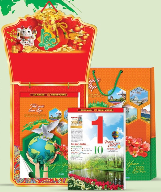 Trọn Bộ Bloc Lịch Siêu Đại 20 x 30 cm – Quý Mão 2023 – Thế Giới Tươi Đẹp – Quà Tặng Năm Mới