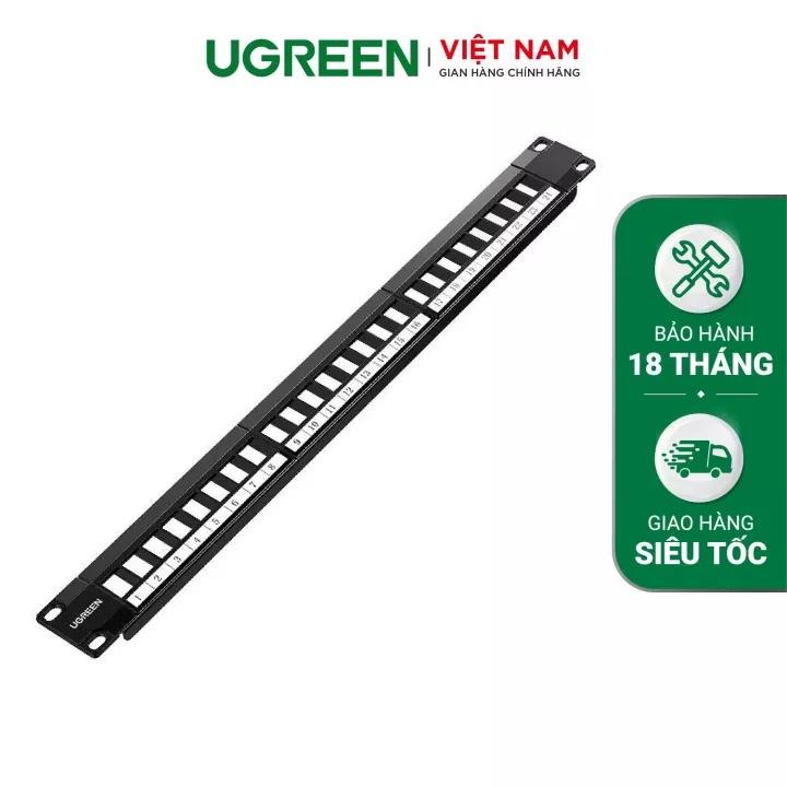 Khung rỗng Patch Panel Utp Ethernet Cat5E và Cat6 24 cổng kim loại UGREEN NW154 80445 hàng chính hãng