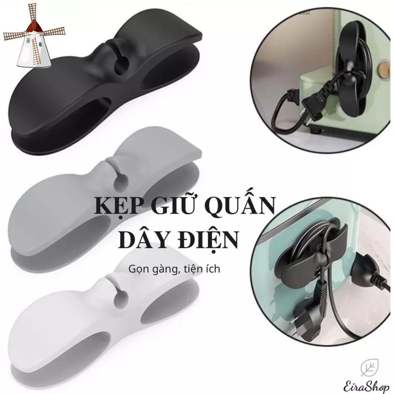 Dụng Cụ Kẹp Quấn Dây Điện Gọn Gàng, Giá Đỡ Cố Định Dây Cáp Cho Các Thiết Bị Gia Đình, Kiểu Dáng Nhỏ Gọn, Chắc Chắn - Hàng Chính Hãng MINIIN