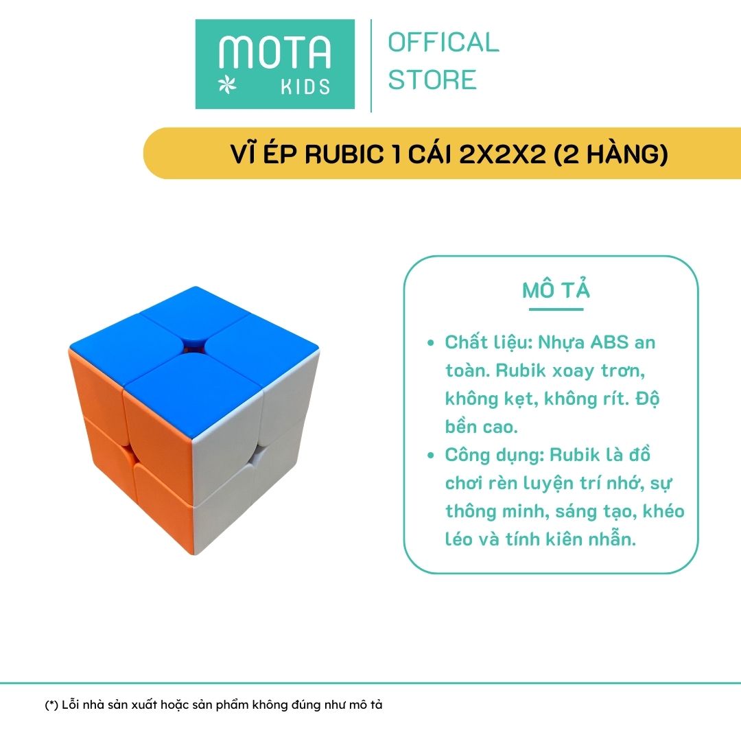 [M8832-3 - Mota Montessori] Đồ chơi cho bé Rubik 2 hàng 2x2x2 - Hàng chính hãng