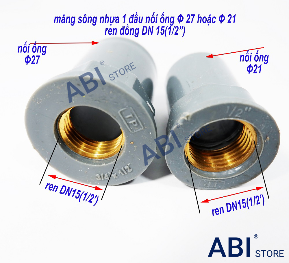 Măng sông ren trong đồng 21 và 27-21