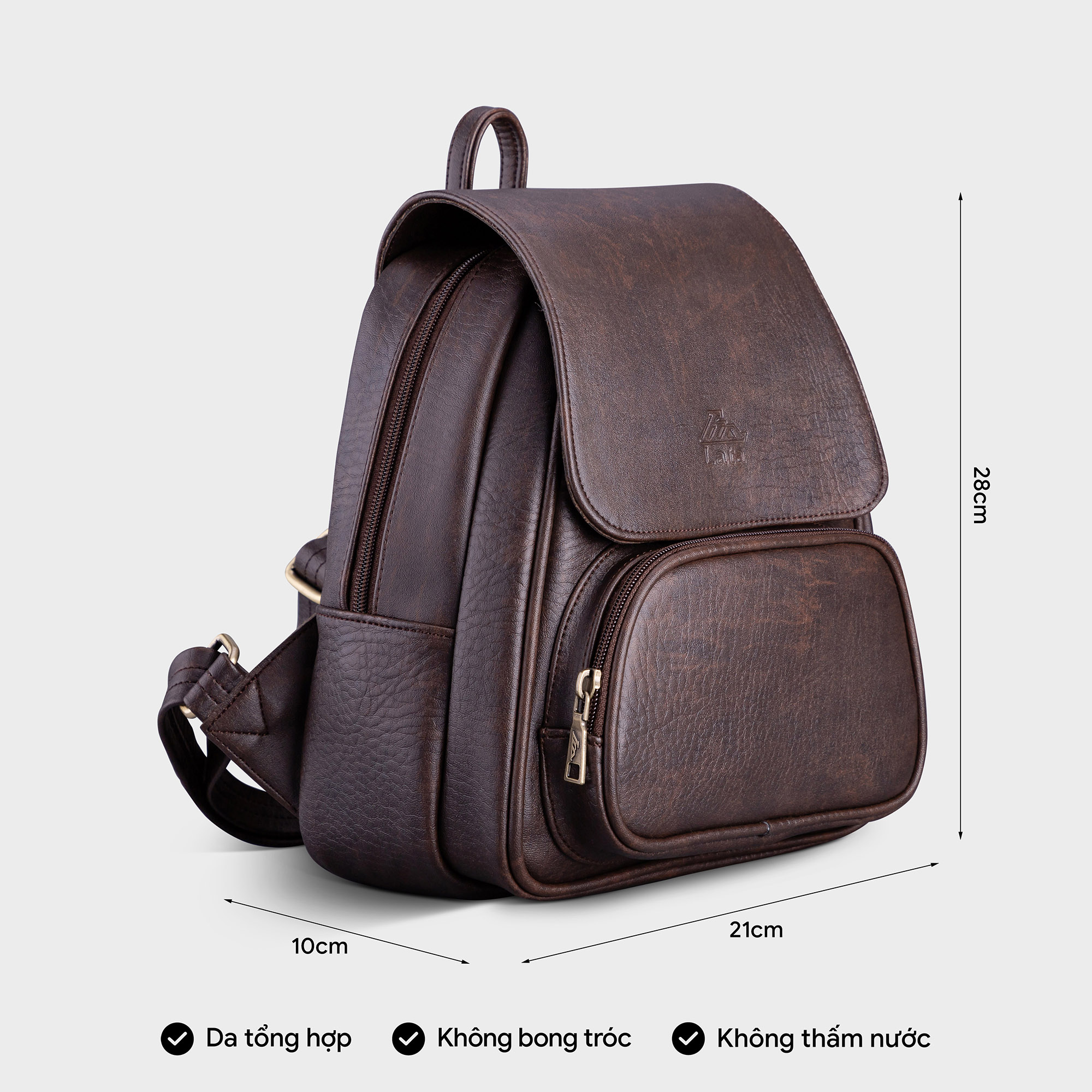 Balo Lata ( Thời trang nữ tiện lợi cỡ trung - Balo da BAL41 )