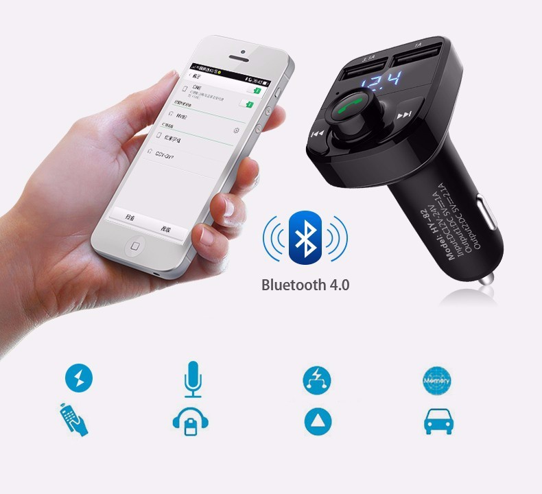 Tẩu Bluetooth HY-82  Nghe Nhạc Trên Xe Ô Tô