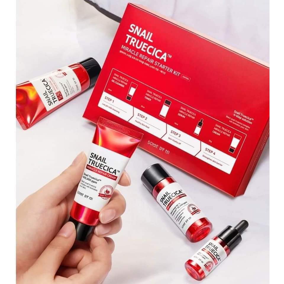 Kem Dưỡng Ẩm Phục Hồi, Cải Thiện Sẹo Lõm  Some By Mi Snail Truecica Miracle Repair Cream MINI SIZE 20g  + Tặng Kèm 1 Băng Đô Tai Mèo Xinh Xắn ( Màu Ngẫu Nhiên)