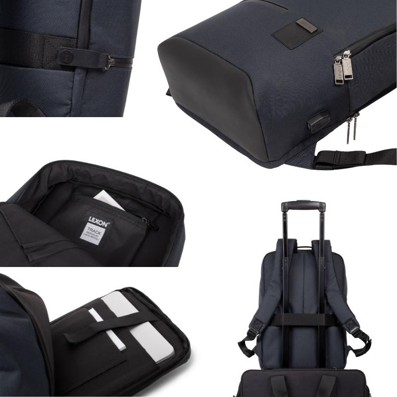Balo Laptop LEXON size 14inch kèm cổng sạc USB - TRACK+ BACKPACK 14" - Hàng chính hãng
