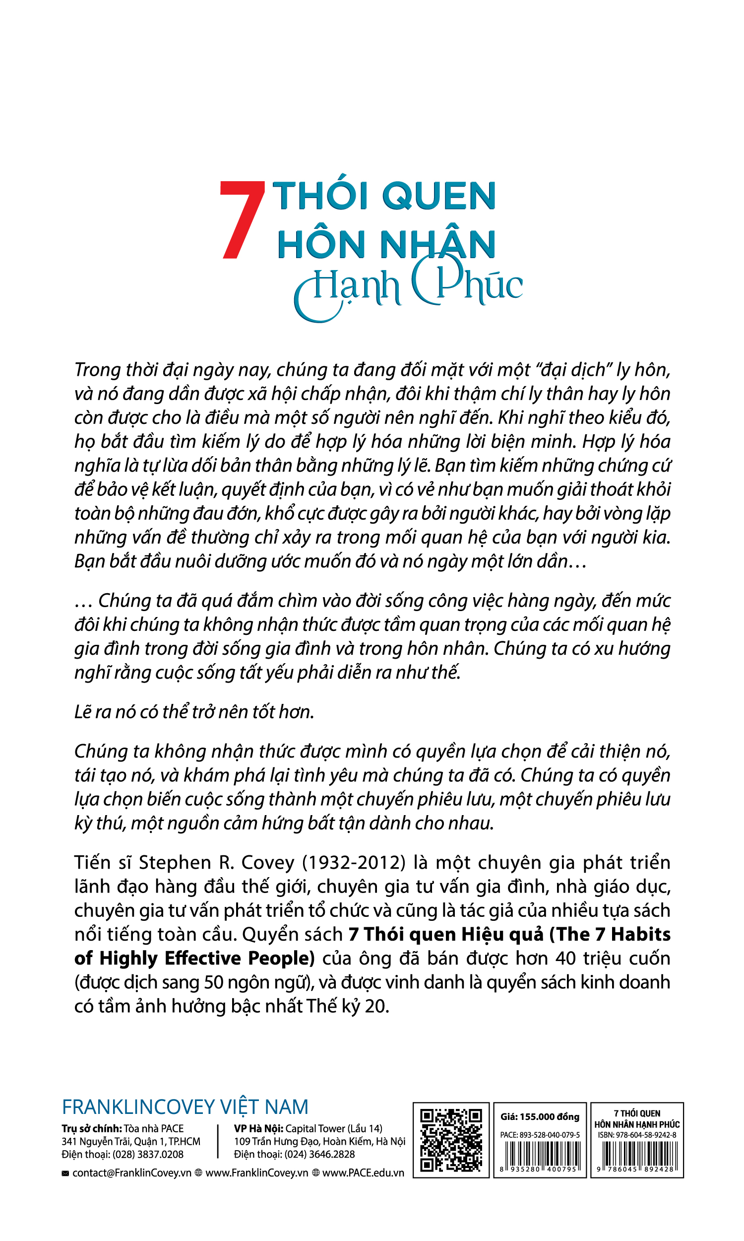 7 THÓI QUEN HÔN NHÂN HẠNH PHÚC - Stephen R. Covey, Sandra M. Covey, TS. John M.R. Covey, Jane P. Covey - Trần Thụy Tuyết Anh dịch - Tái bản -
