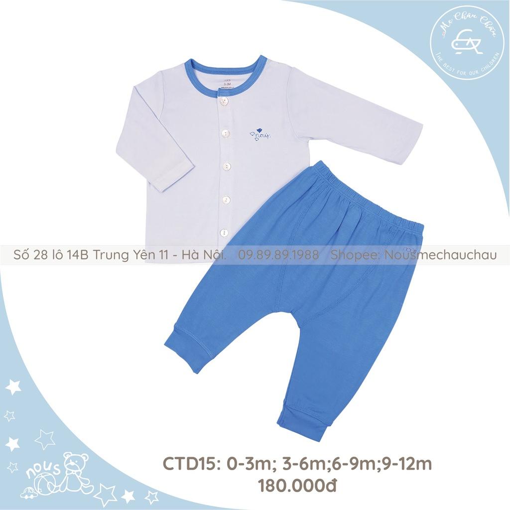 Bộ Dài Tay Cài Thẳng Chất Mỏng Vừa Cho Bé Từ 0-3M Đến 9-12M