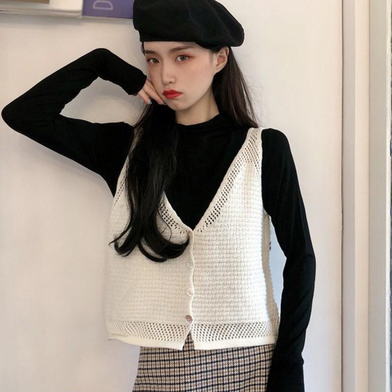 Áo Len Nữ Không Tay Dáng Rộng Thời Trang Dễ Phối