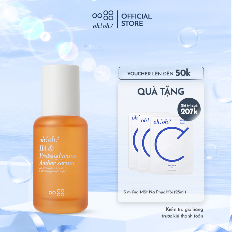 Tinh Chất Dưỡng Ẩm oh!oh! HA &amp; Proteoglycans Amber Serum (with 3.1% Hyaluronic Acid &amp; 5% Proteoglycans Complex) (30ml)