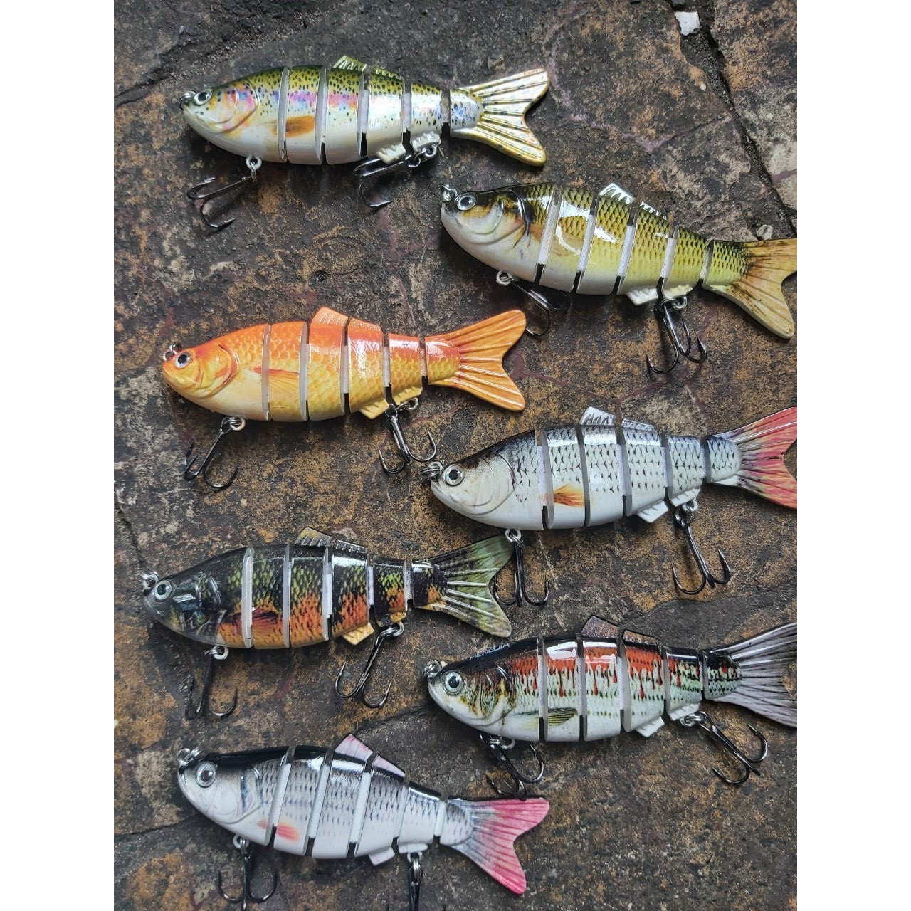 Mồi Câu Cá Giả Hình Cá 6 Khúc của Nhật Dùng câu lure ở biển,ao ,hồ,các loài cá săn mồi ( Giao màu ngẫu nhiên)