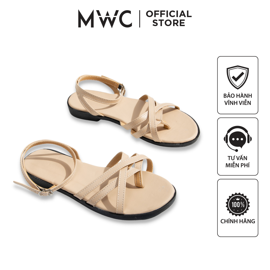 Giày MWC 2872 - Giày Sandal Đế Bệt Quai Dây Xỏ Ngón Đế Bệt Thời Trang