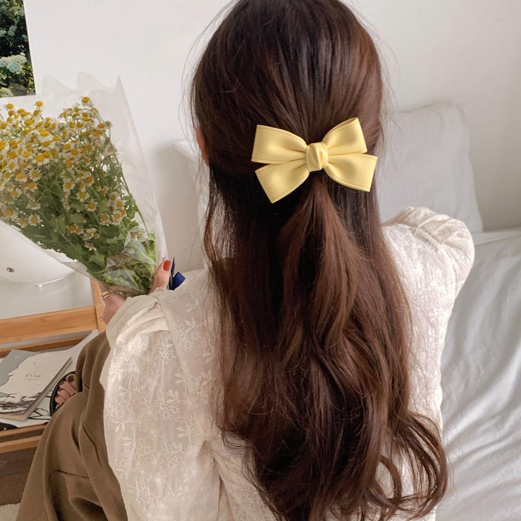 Kẹp Tóc Kẹp Nơ Màu Pastel Phong Cách Hàn Quốc