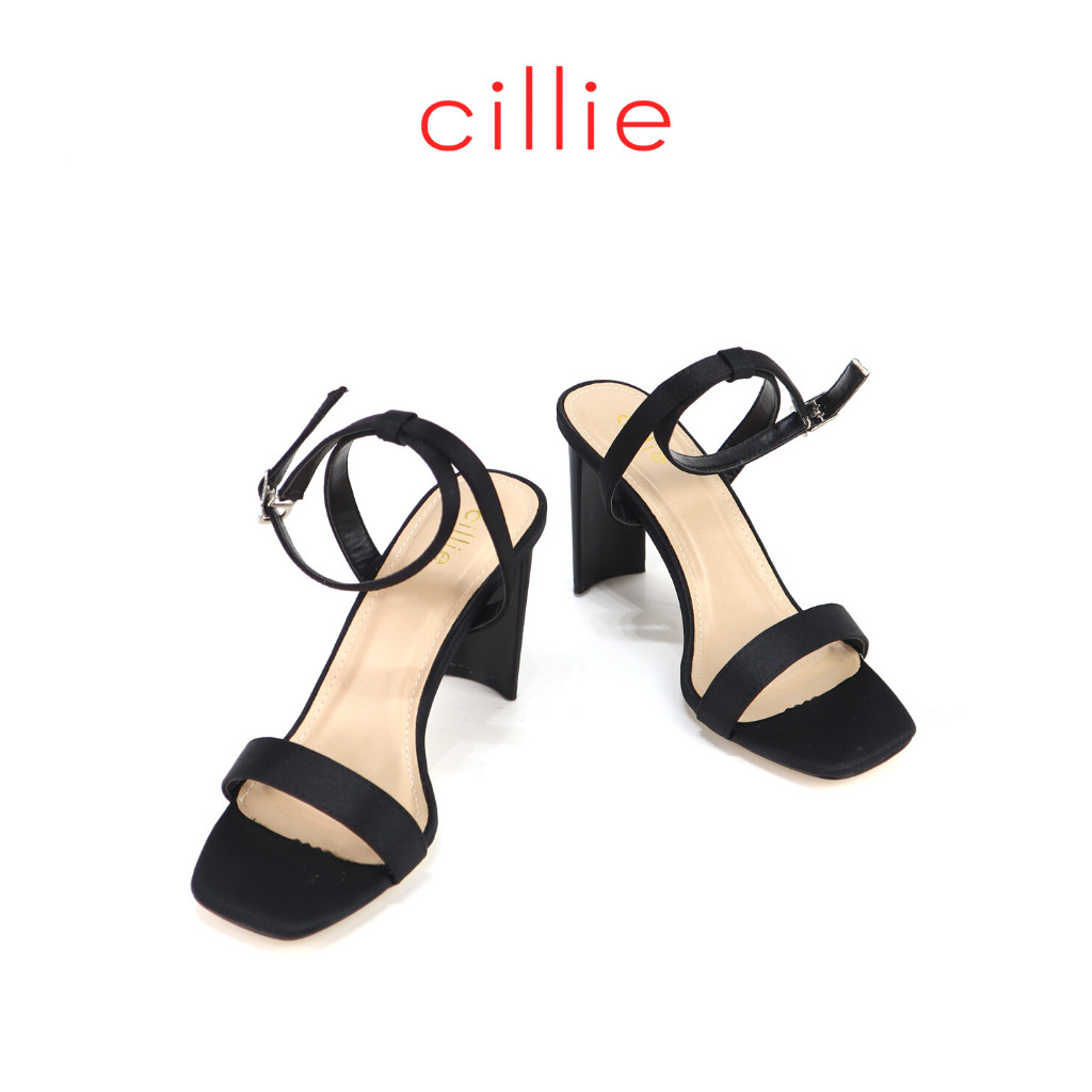 Giày sandal nữ quai ngang cao 8cm Cillie 1106