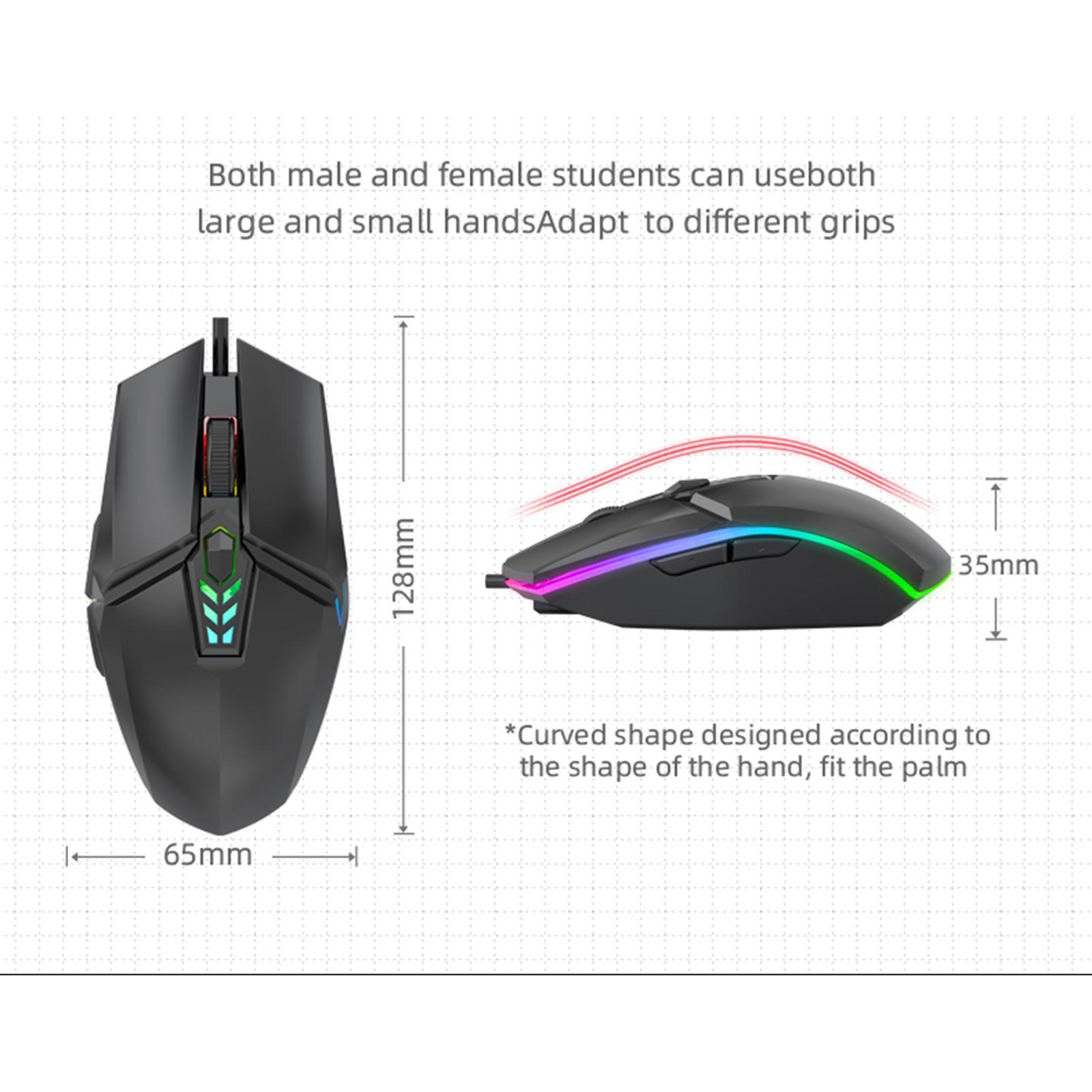 Wired , Silent 800 1200 1600 DPI Lightweight Keyboard for Desktop Laptop