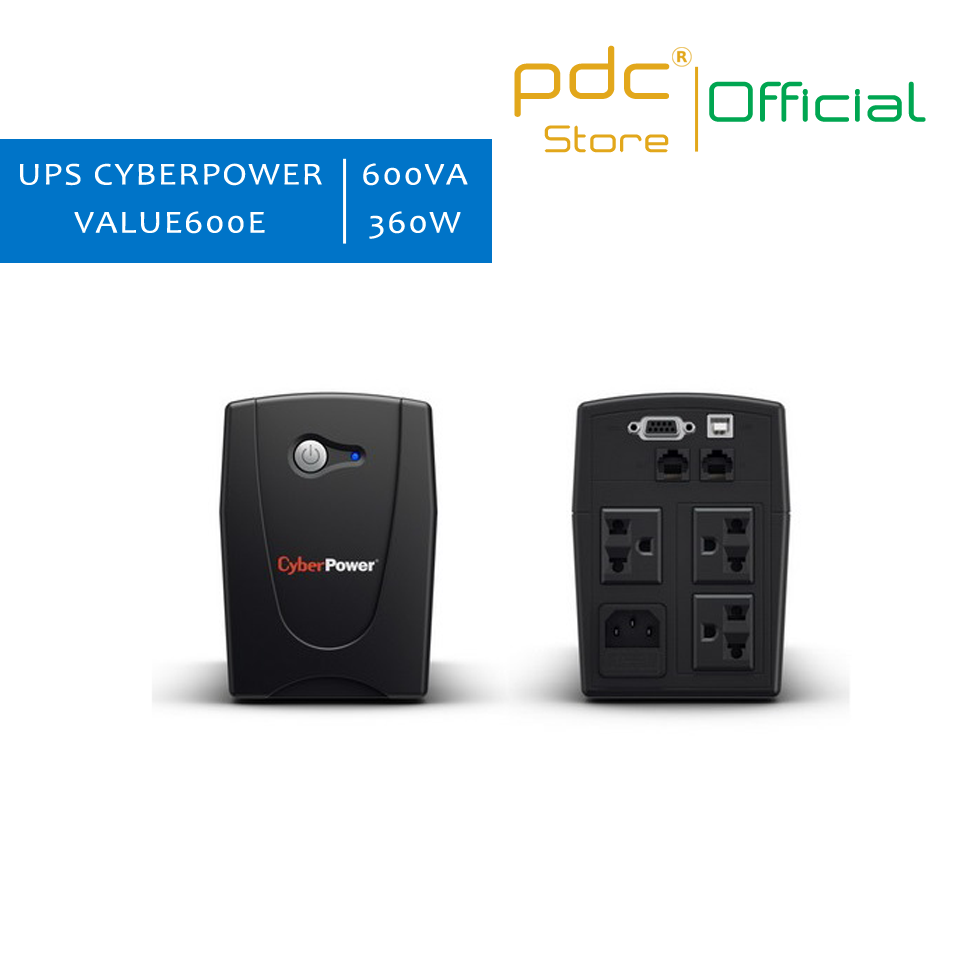 Bộ lưu điện UPS CyberPower 600VA/360W cho PC/hệ thống NAS SYNOLOGY VÀ BUFFALO VALUE600E - Hàng Nhập Khẩu