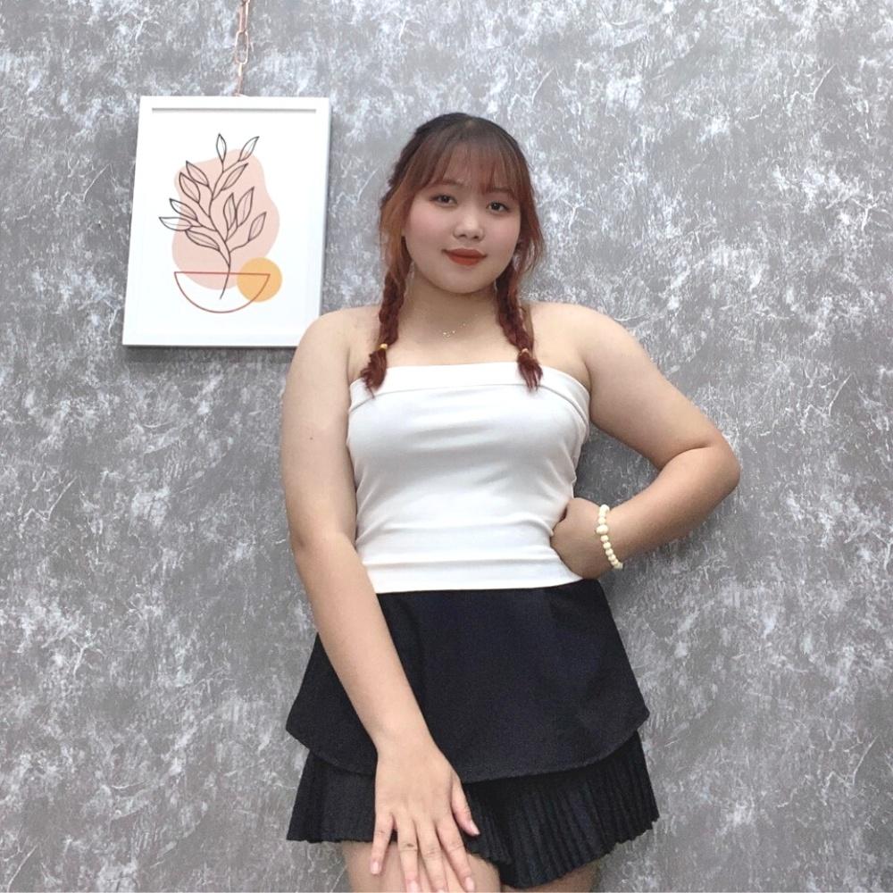 Áo ống bigsize nữ cotton sexy không cúp ngực, Áo quây croptop co giãn mạnh thấm hút mồ hôi từ 58kg-95kg A50 - Màu Hồng