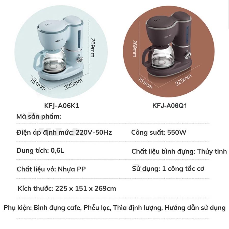Máy pha cà phê mini Bear, máy pha cafe mini tự động dung tích 600ml, Anh Lam Store - Hàng chính hãng