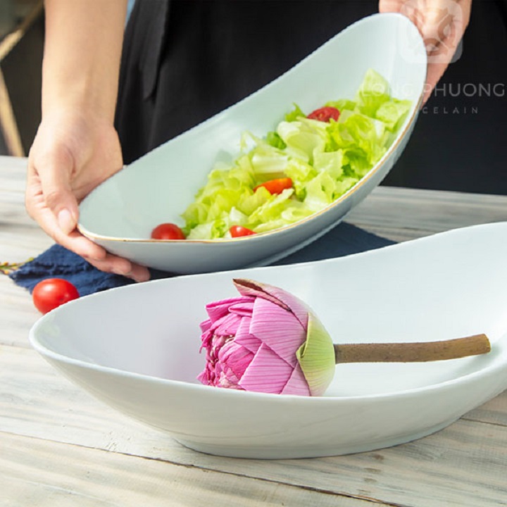 Đĩa Thuyền Hình Quả Xoài 30cm Sâu Lòng Cao Cấp
