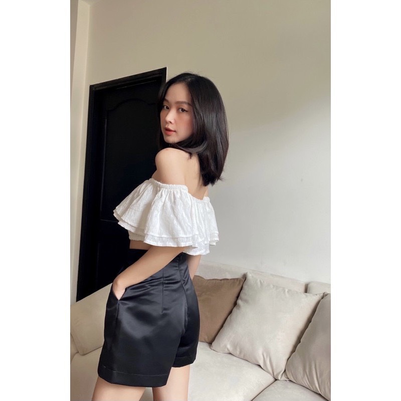 Quần sooc phồng Tafta Quảng Châu chun sau cho nữ QDN233