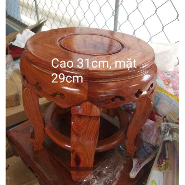 Đôn gỗ hương cao 31cm mặt 29cm