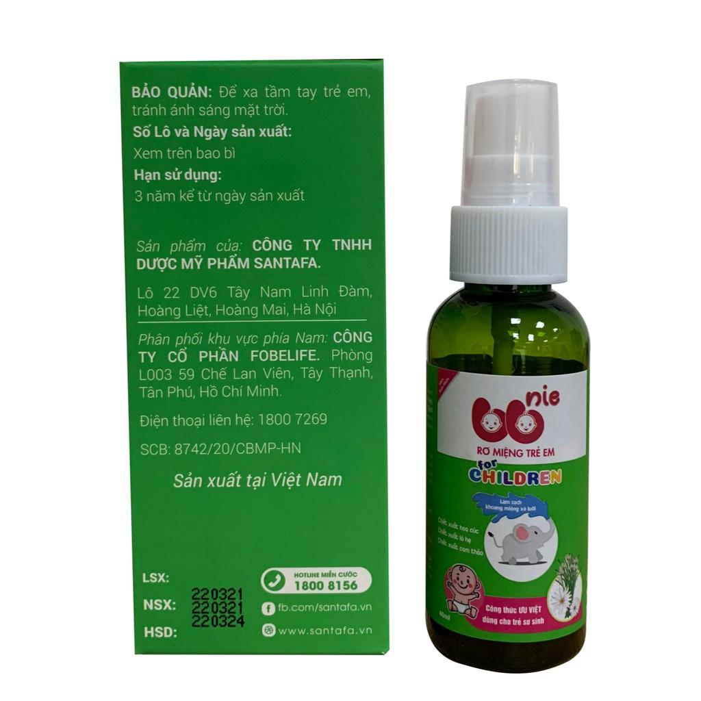 Chai Xịt Rơ Lưỡi Miệng Thiên Nhiên An Toàn Cho Bé Vị Dâu Cam BBNIE ( Chai 40 ml )