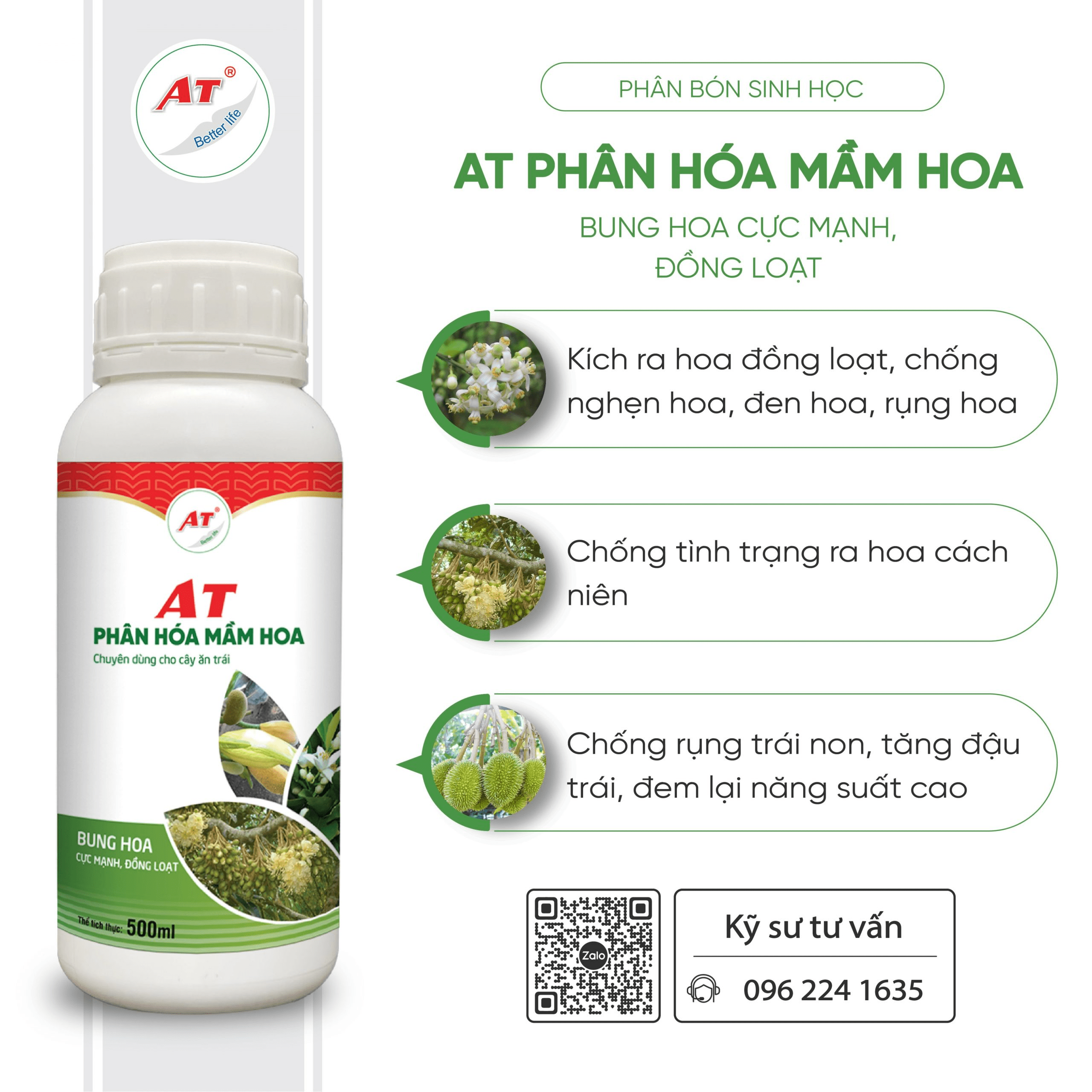 Phân Bón Hữu Cơ AT Siêu Lân 500ml Kích Rễ Ra Hoa Hồng Hoa Lan, Hoa Giấy, Chống Rụng Hoa, Siêu Bật Mầm