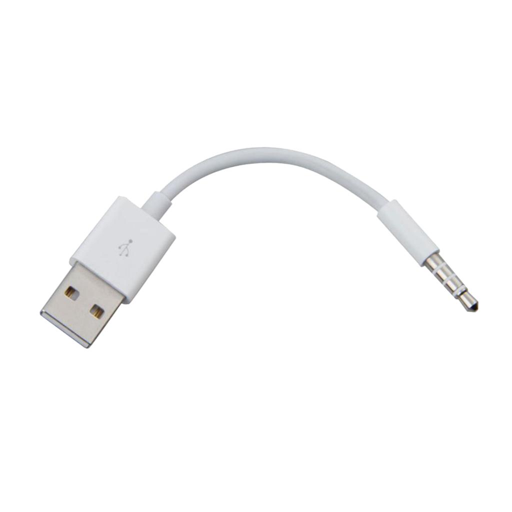 2x 3.5mm Male AUX Audio To USB 2.0 Male Charge Data Cable Adapter Cord