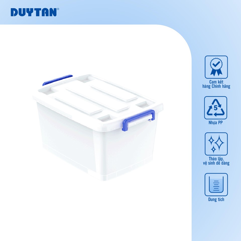 Thùng vuông đa năng 30 lít có bánh xe tiện dụng