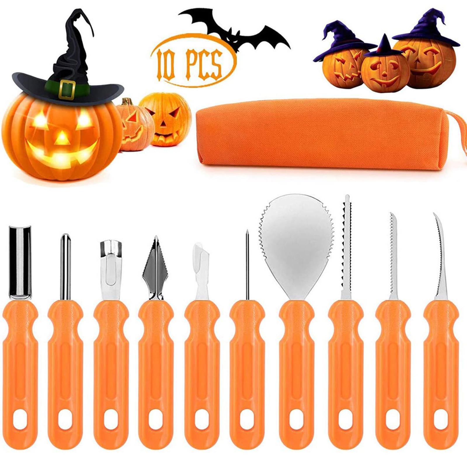 7 Pieces/10 Pieces Precision Halloween Pumpkin Carving Knife Kit for DIY Making Pumpkin Grimace Pattern Cutting