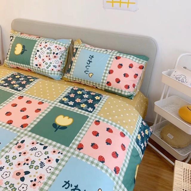 Bộ Chăn Ga Gối Cotton 100% - Hoa Thổ Cẩm