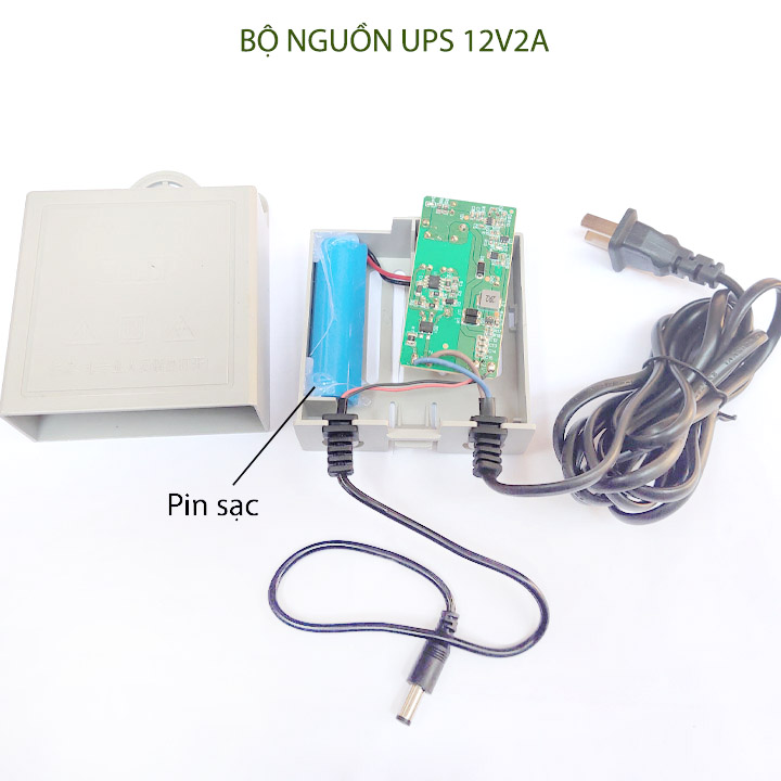 Bộ nguồn UPS 12V2A cấp điện liên tục, dùng cho camera, khóa chốt điện từ