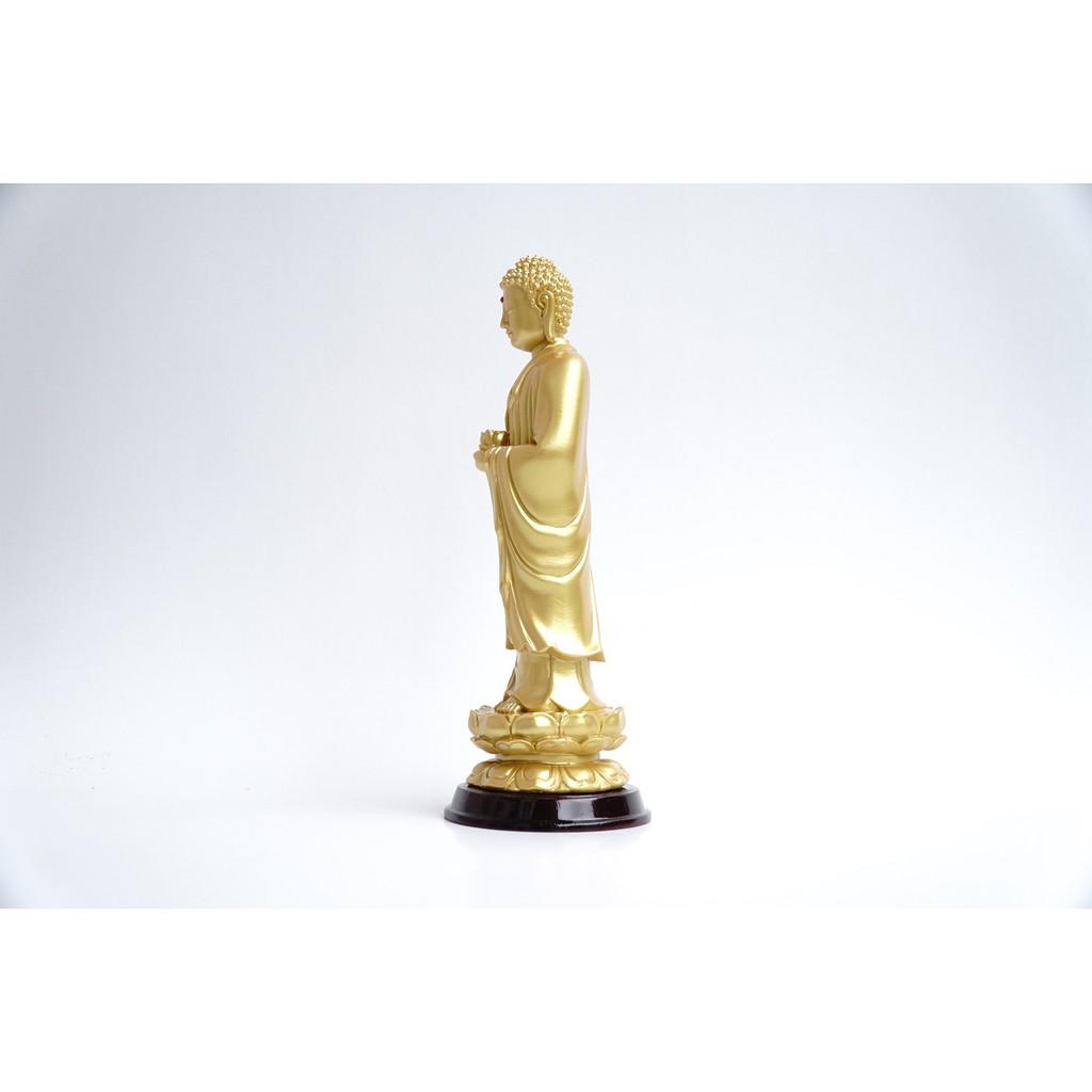 Tượng Phật A Di Đà đứng nhũ vàng - Cao 25cm