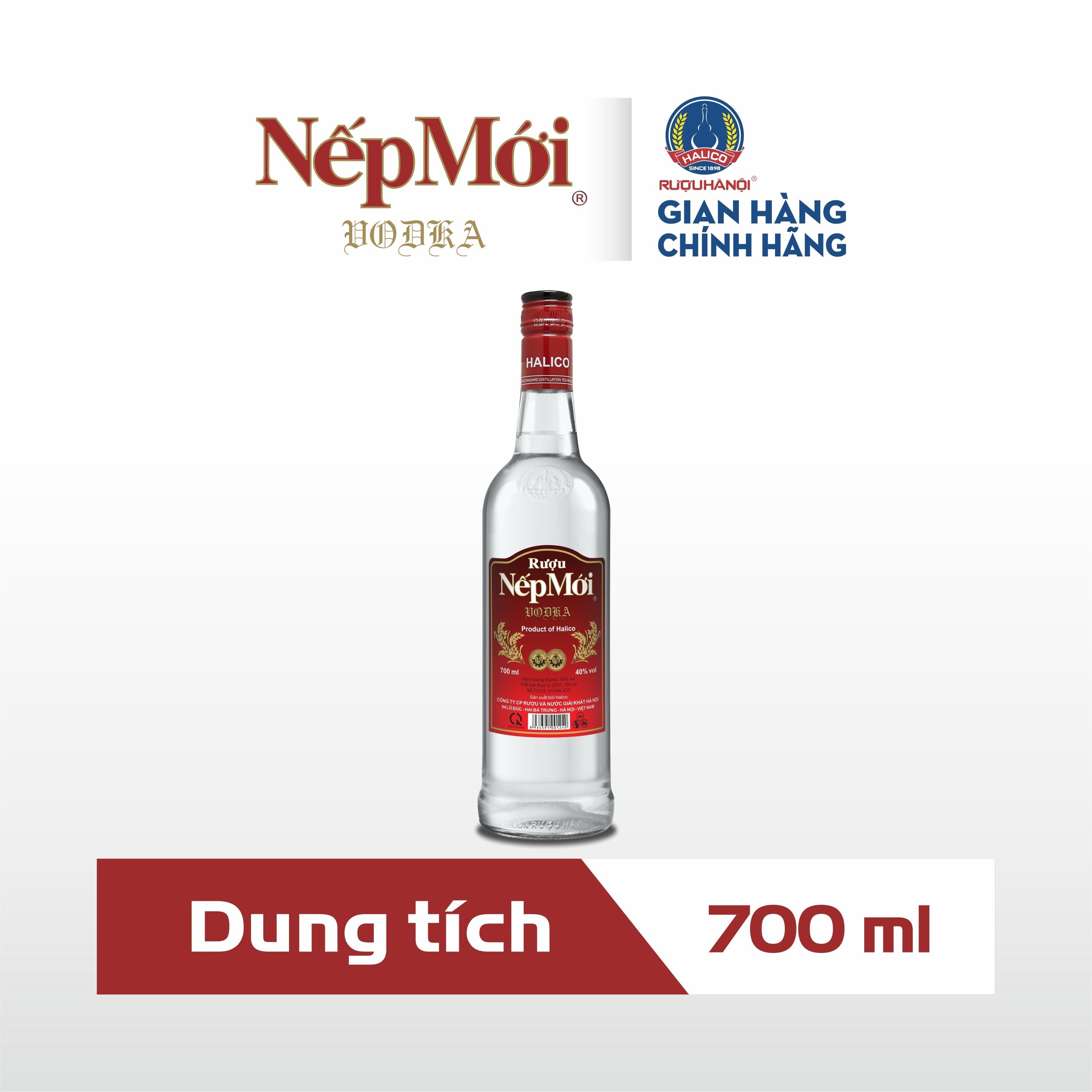 Rượu Nếp Mới HALICO nồng độ 40% HALICO chai 700ml không kèm hộp