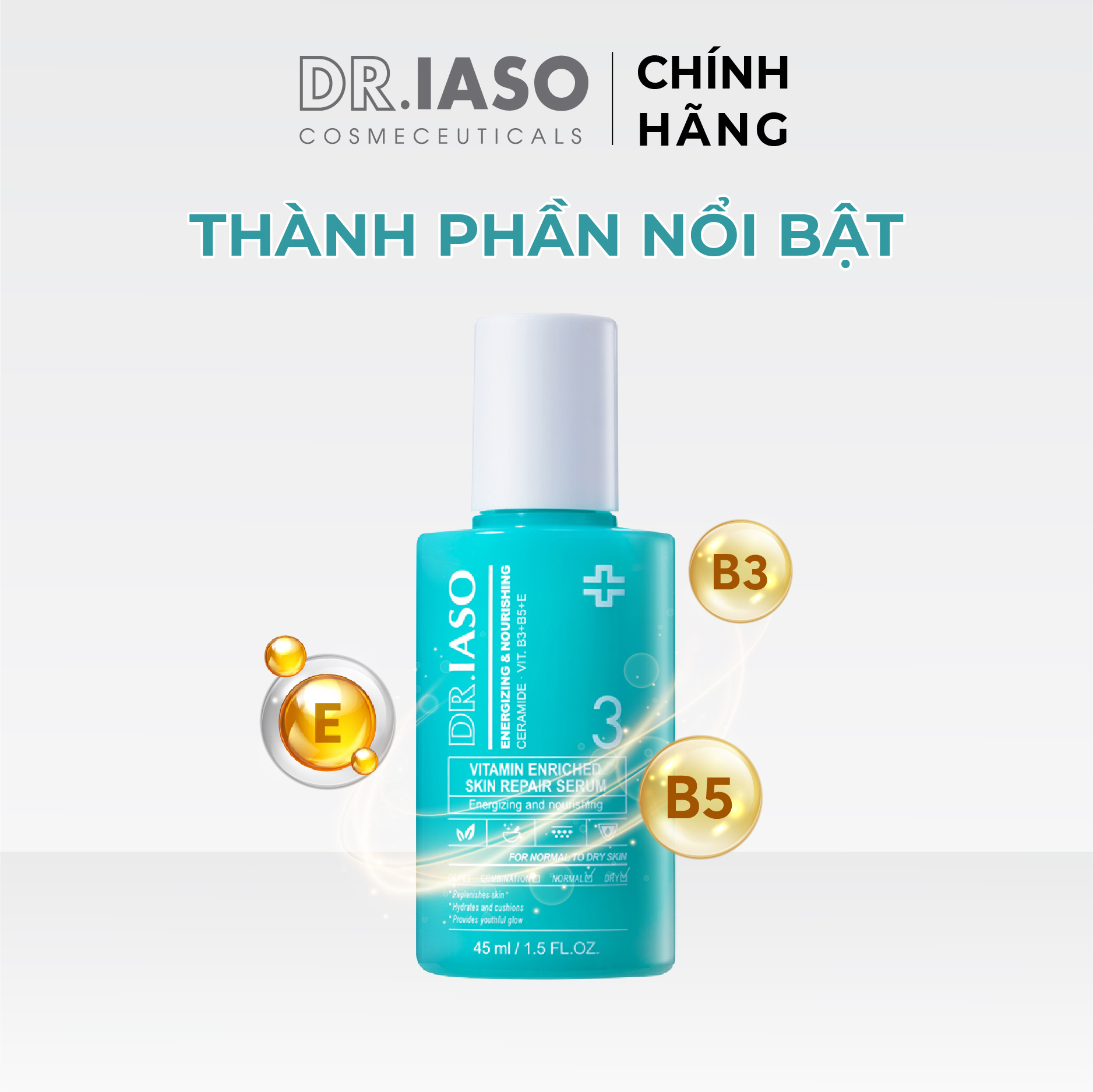 D36 Tinh Chất Vitamin Sáng Da Dr IASO VITAMIN ENRICHED SKIN REPAIR SERUM 45ml